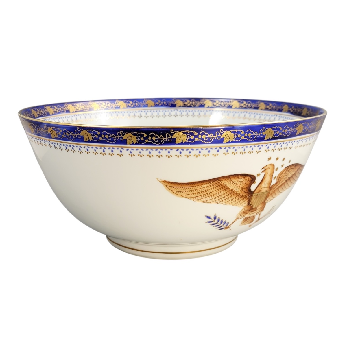 American Eagle Porcelain Punch Bowl, Early 20th Century-photo-4