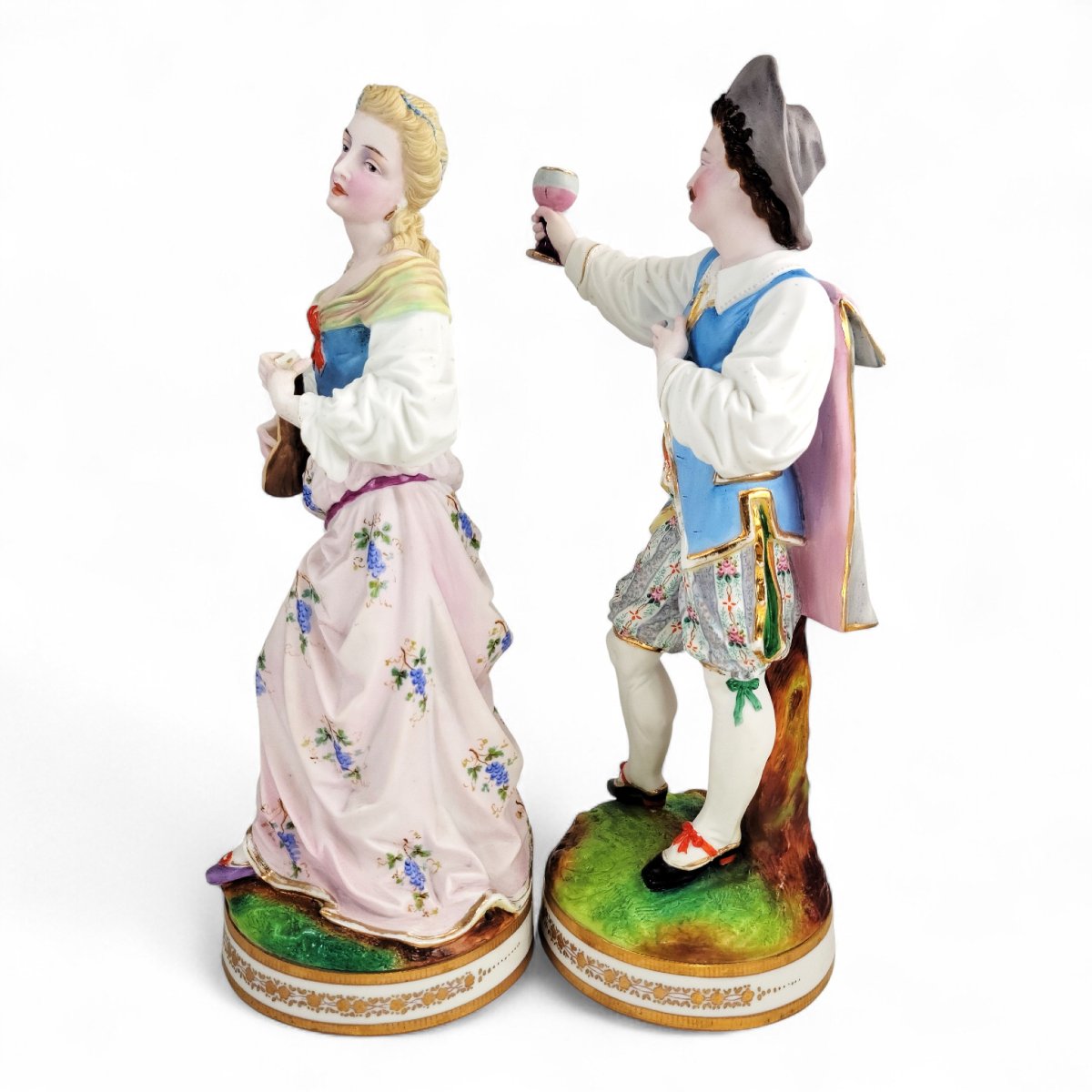 Antique French Porcelain Figures, Vion Et Baury Manner, Paris C. 1870-photo-2