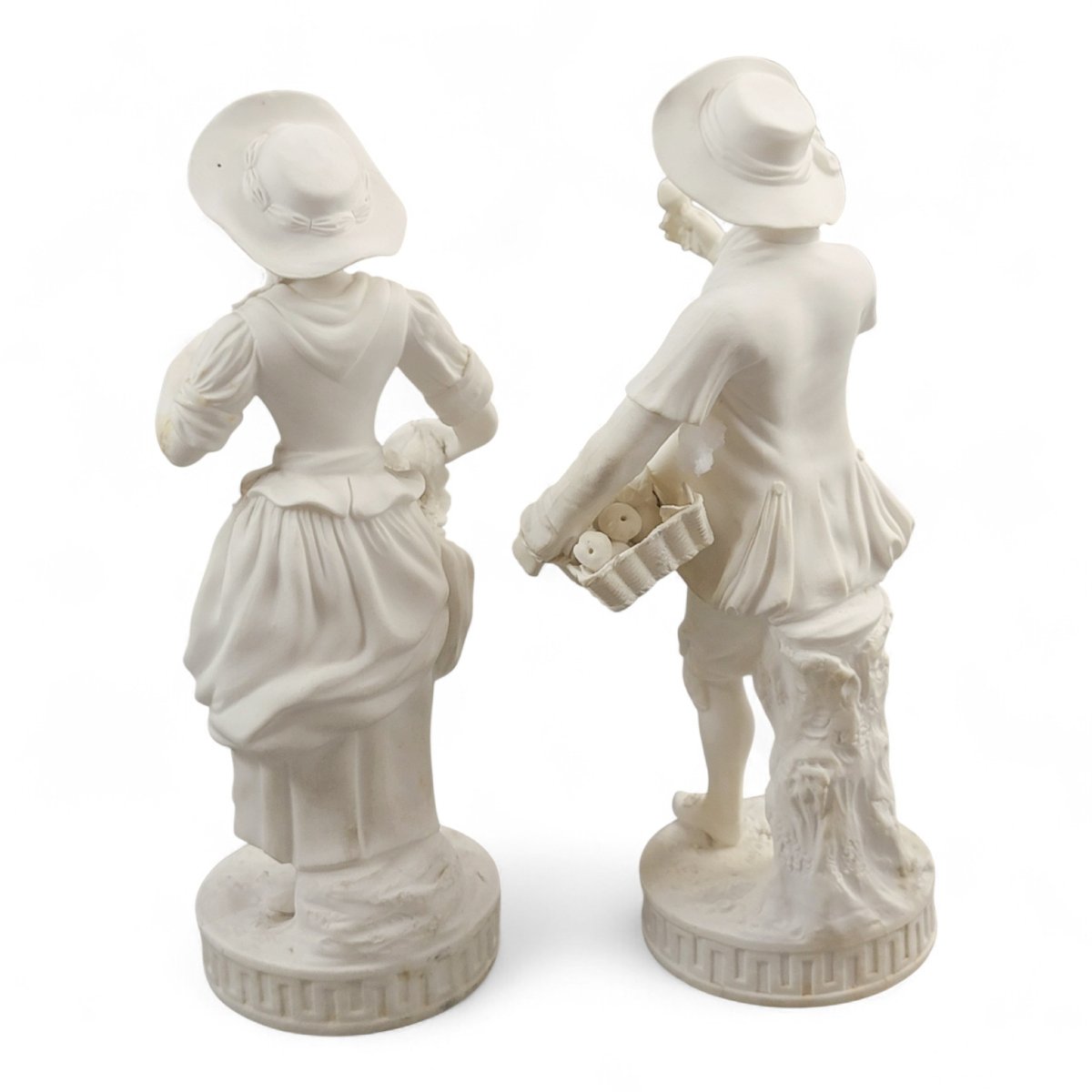 Minton Pair Of Parian Biscuit Figures “the Gardeners”, England, C.1845-photo-1