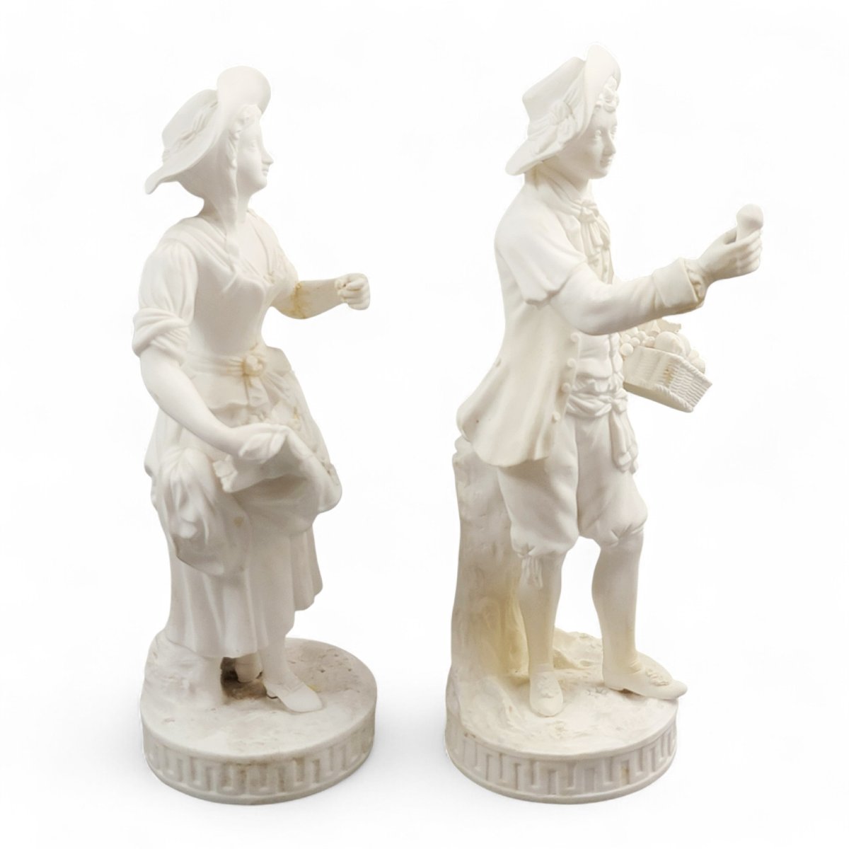 Minton Pair Of Parian Biscuit Figures “the Gardeners”, England, C.1845-photo-2