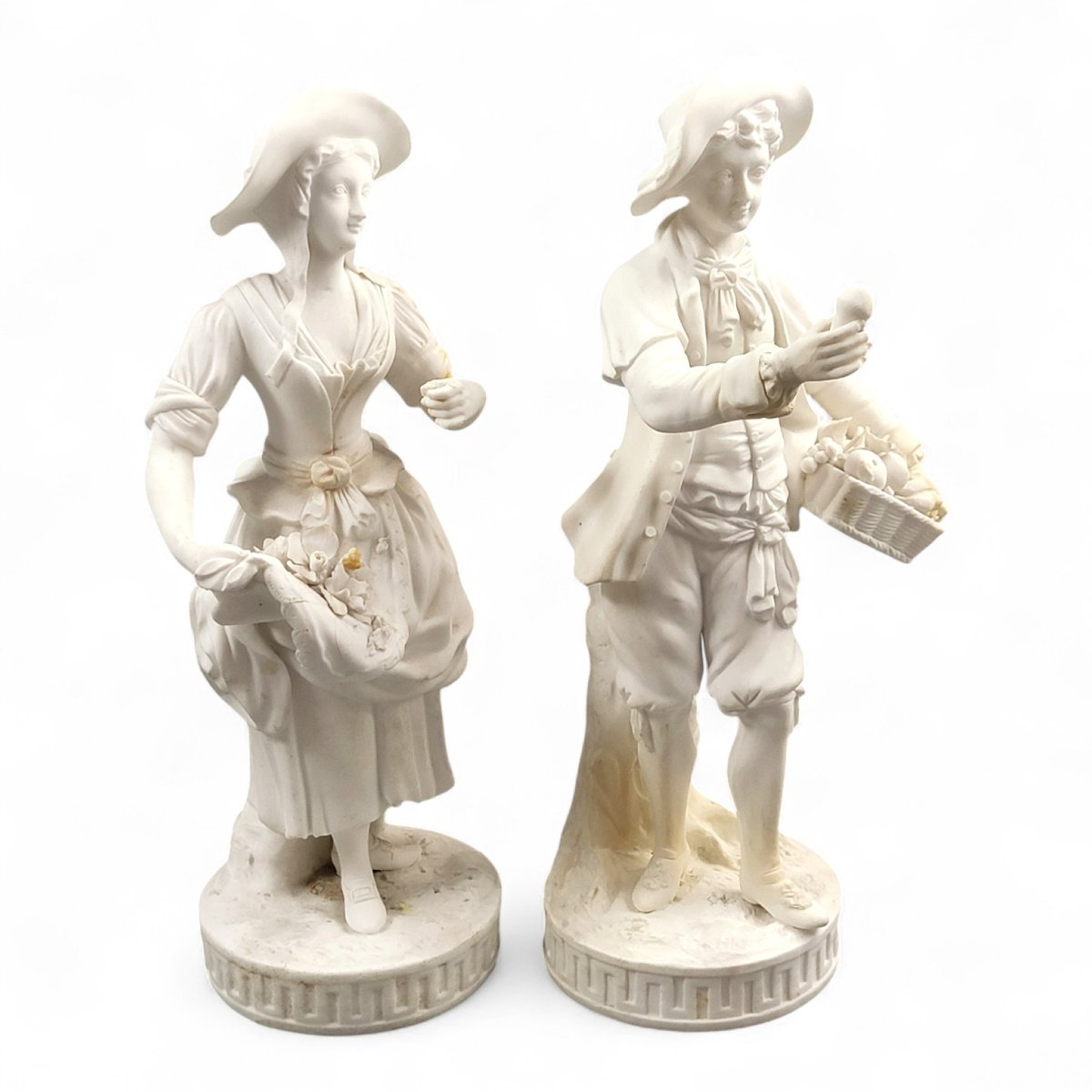 Minton Pair Of Parian Biscuit Figures “the Gardeners”, England, C.1845-photo-3