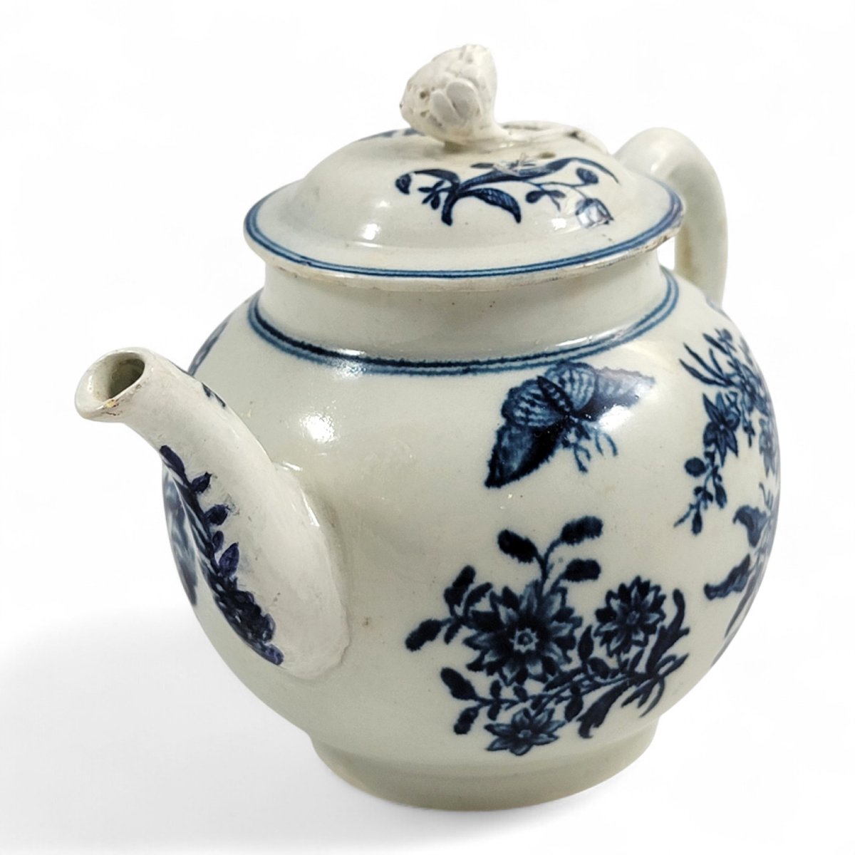 Théière Worcester, Première Période, décor Fence, vers 1760, marque croissant bleu-photo-4