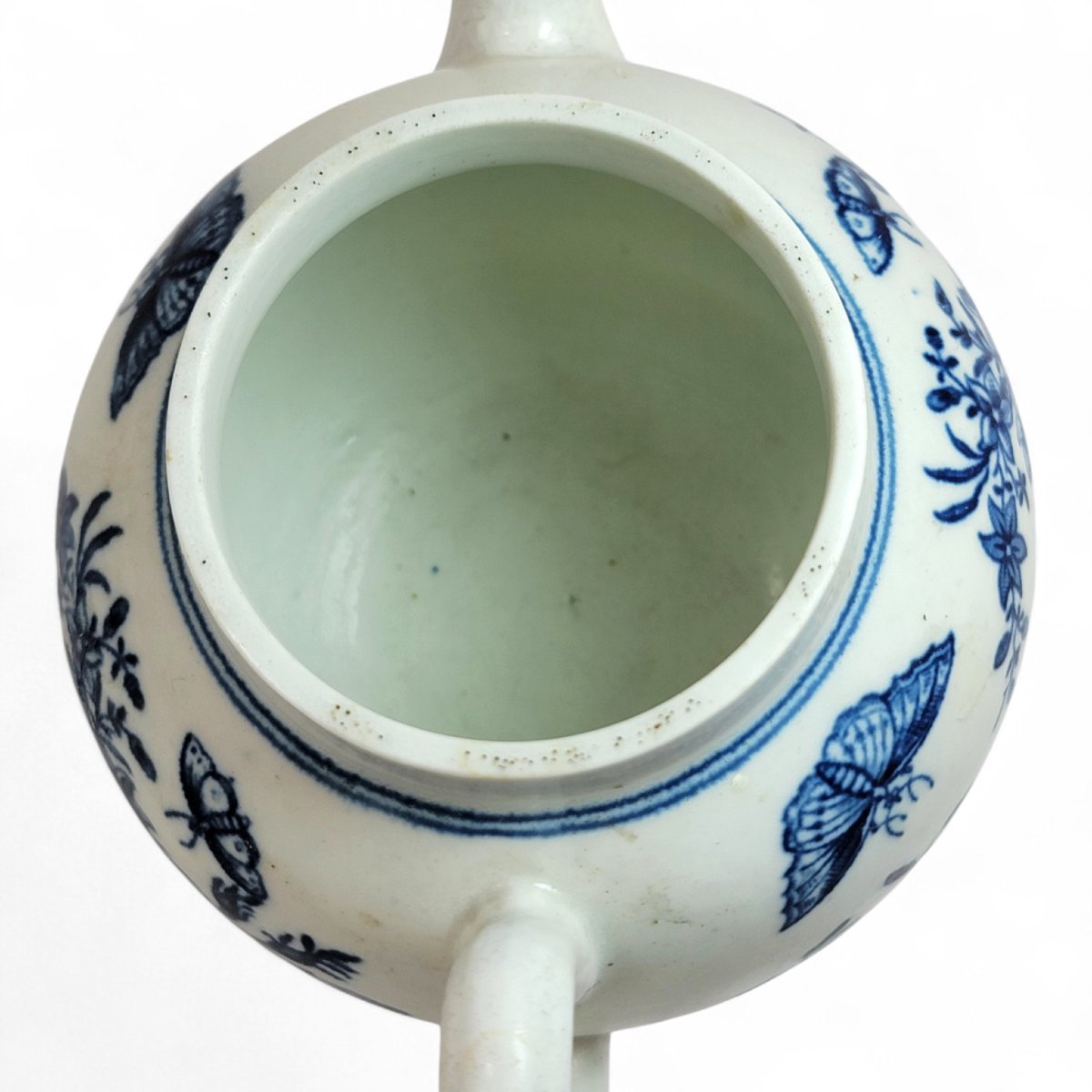 Théière Worcester, Première Période, décor Fence, vers 1760, marque croissant bleu-photo-4