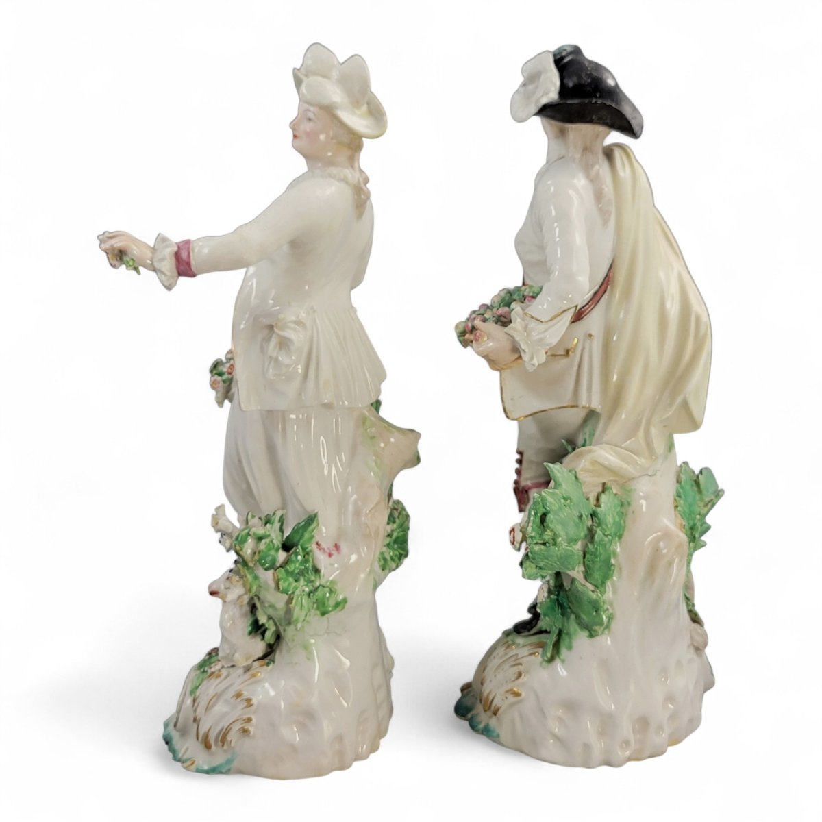 Paire de Figurines en Porcelaine de Derby « Dresden Shepherds », vers 1760-photo-2