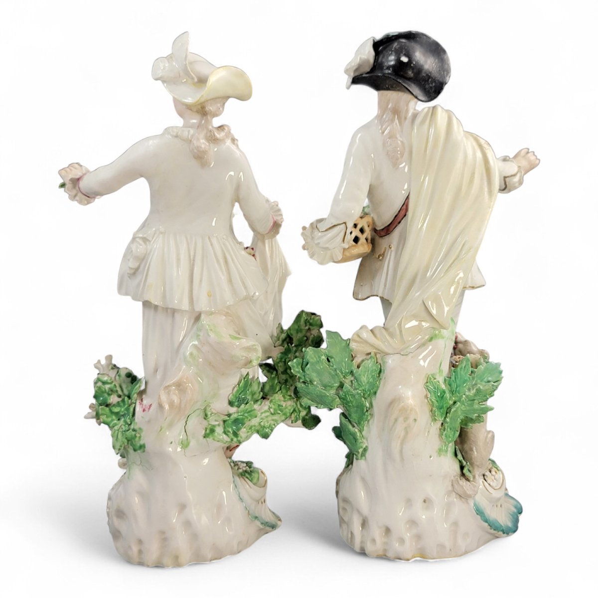 Paire de Figurines en Porcelaine de Derby « Dresden Shepherds », vers 1760-photo-3