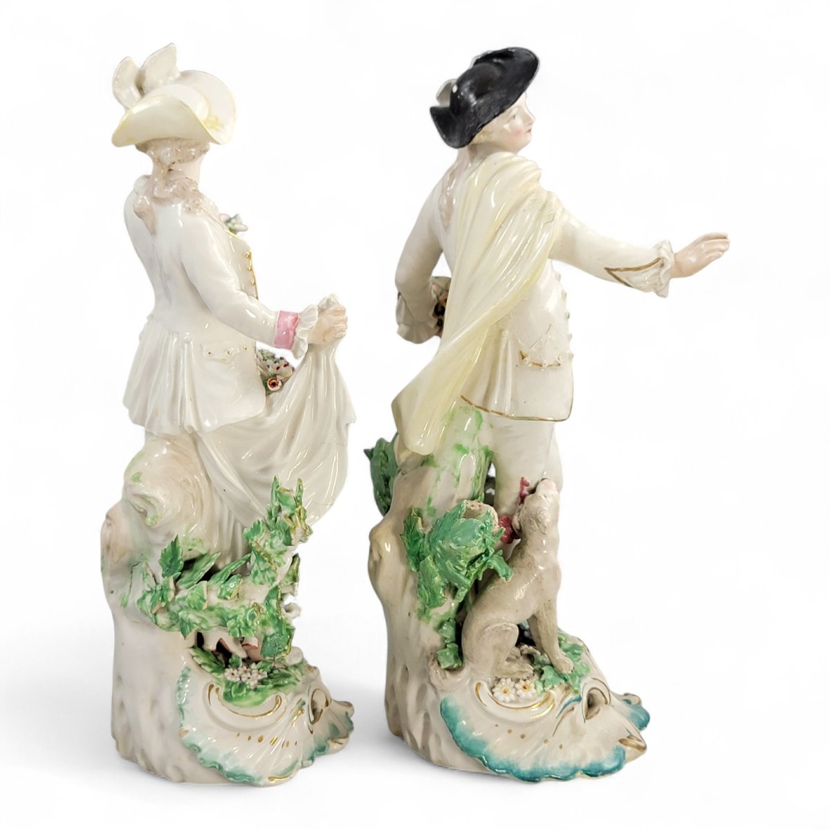 Paire de Figurines en Porcelaine de Derby « Dresden Shepherds », vers 1760-photo-4