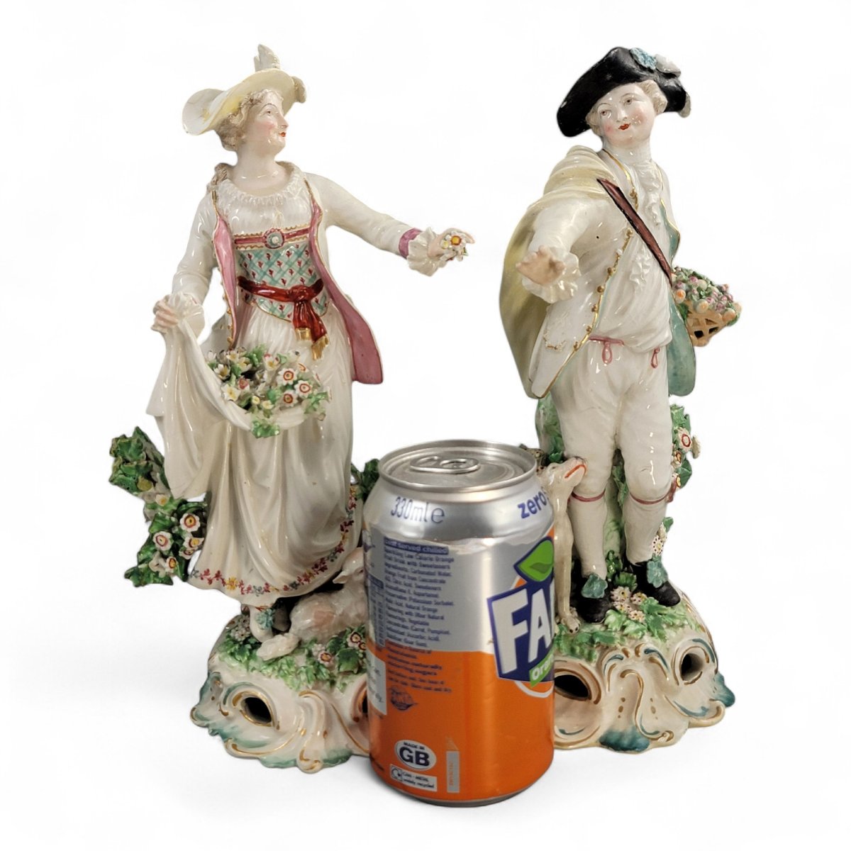 Paire de Figurines en Porcelaine de Derby « Dresden Shepherds », vers 1760-photo-1