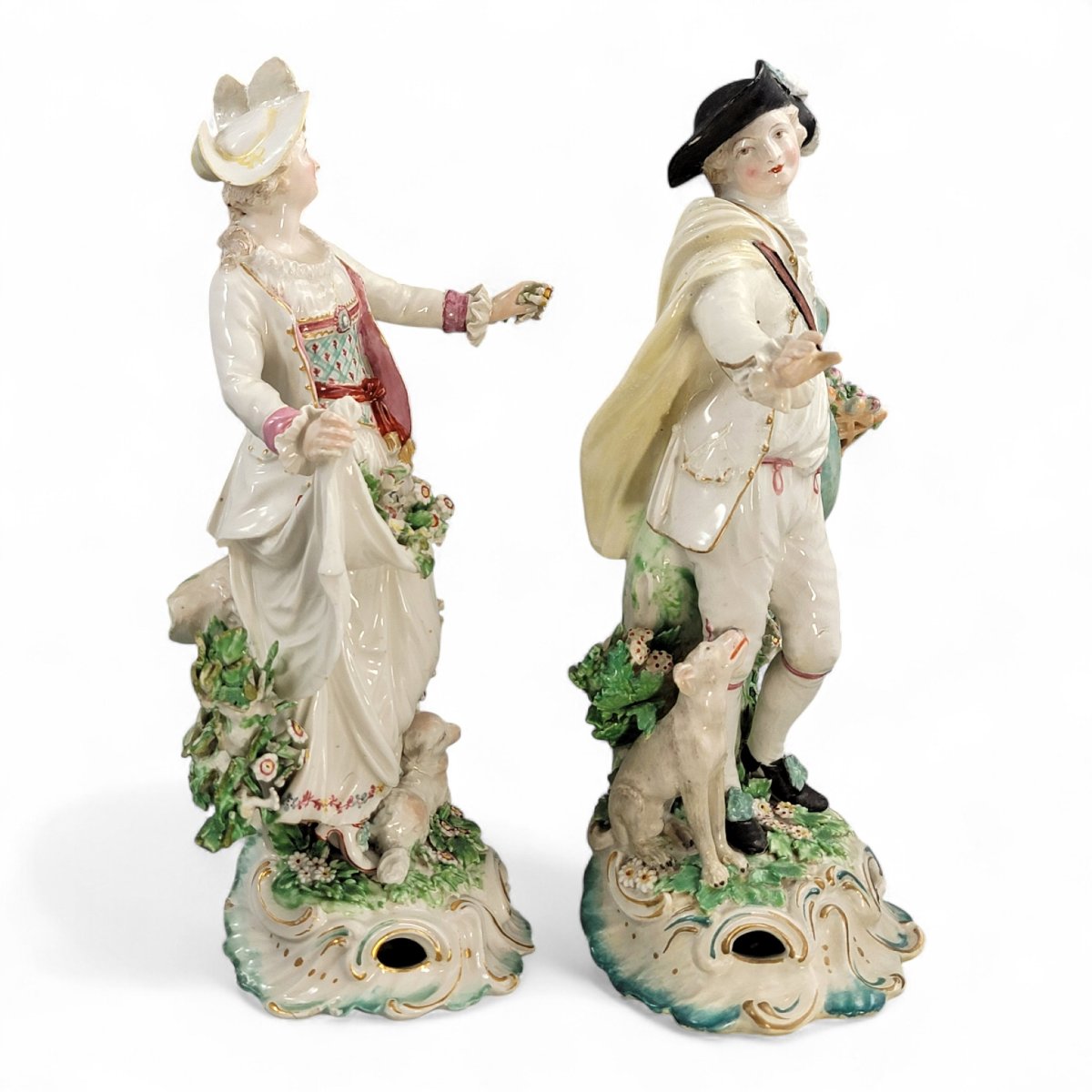 Paire de Figurines en Porcelaine de Derby « Dresden Shepherds », vers 1760-photo-8