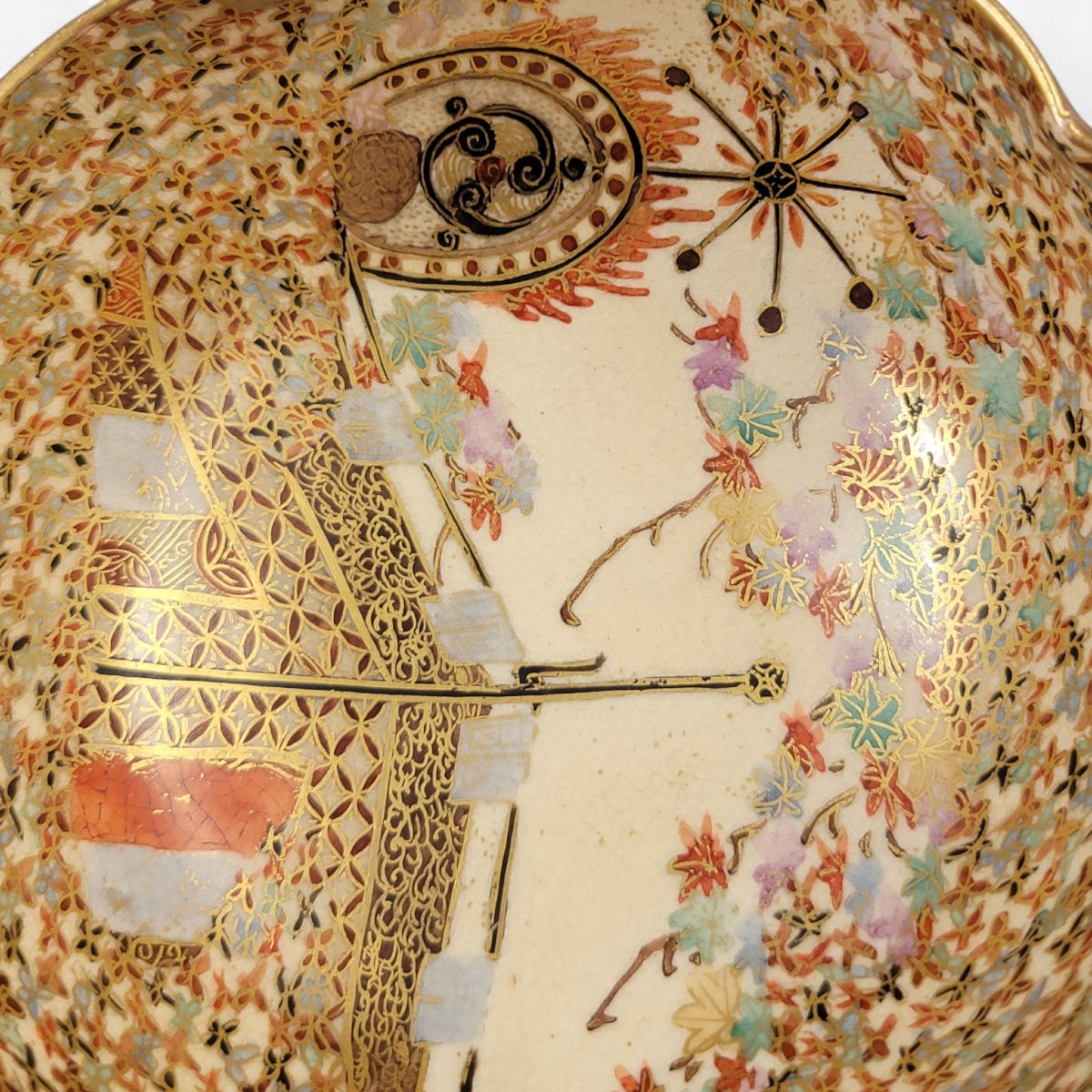 Bol Satsuma « Mille Papillons » signé Hododa, blason Shimazu, Japon, vers 1895–1910-photo-1