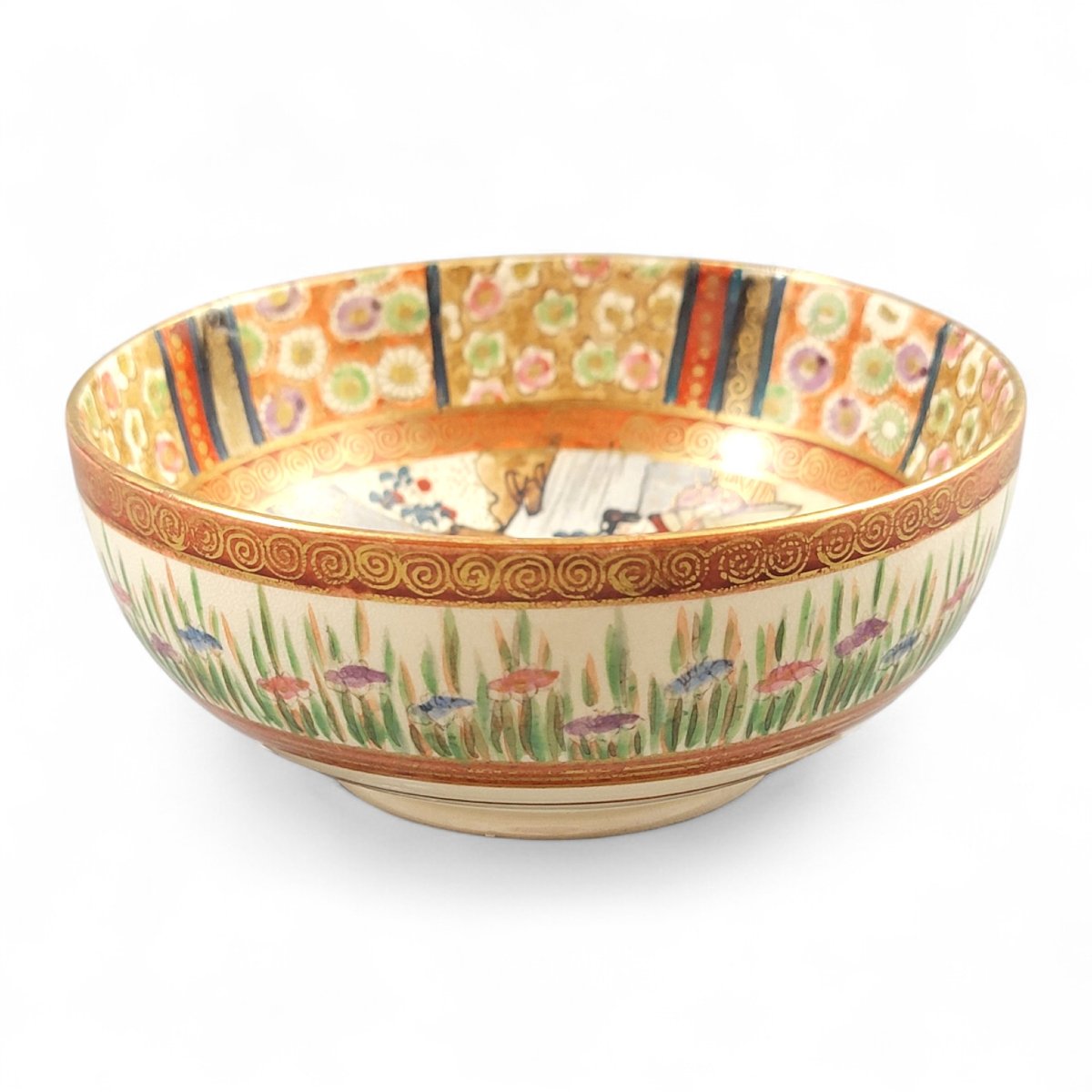 Bol Satsuma de Kyoto « Femme et Enfants sous le Camélia », vers 1890-photo-7