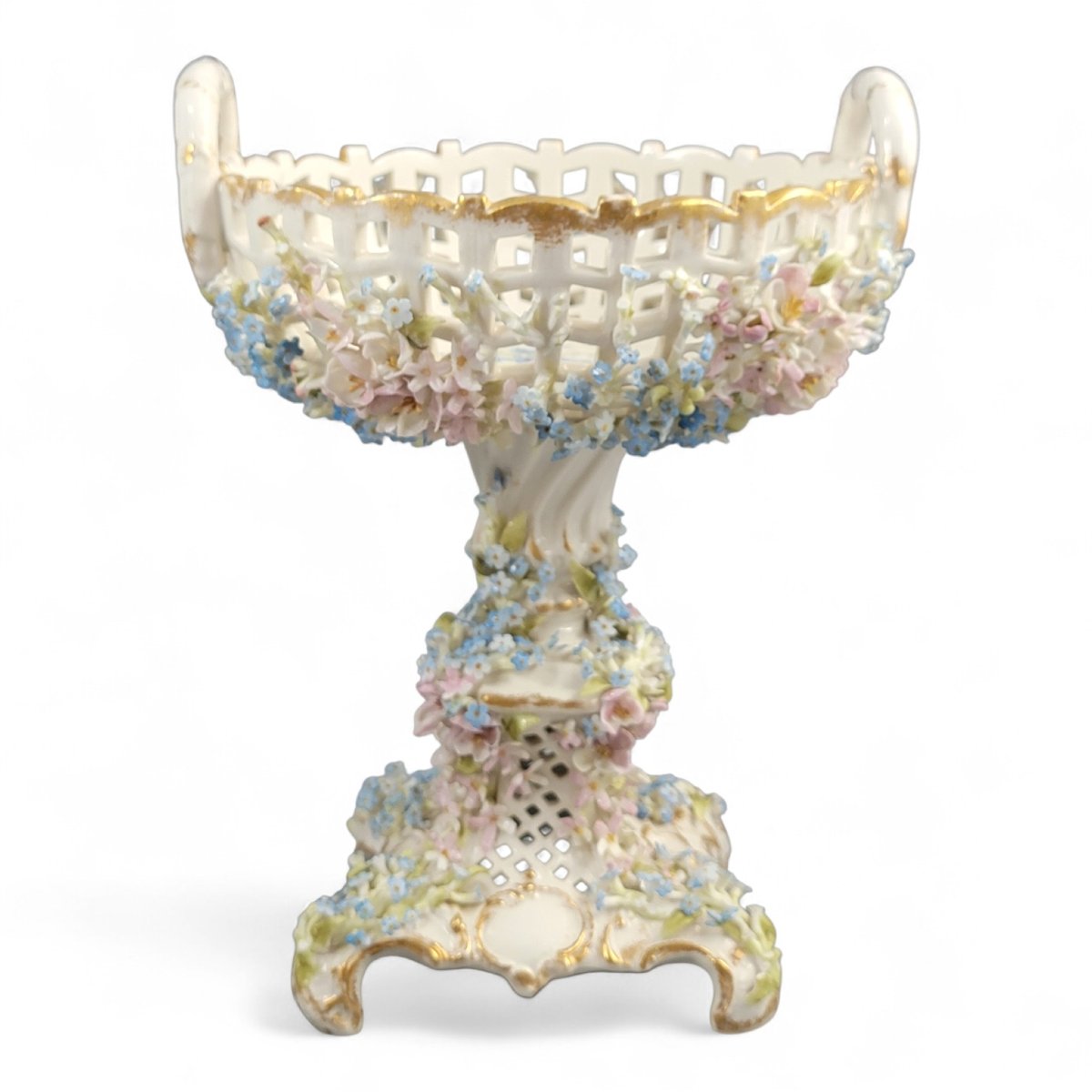 Grande coupe ajourée en porcelaine, Schierholz & Sohn, Plaue, vers 1885-photo-2