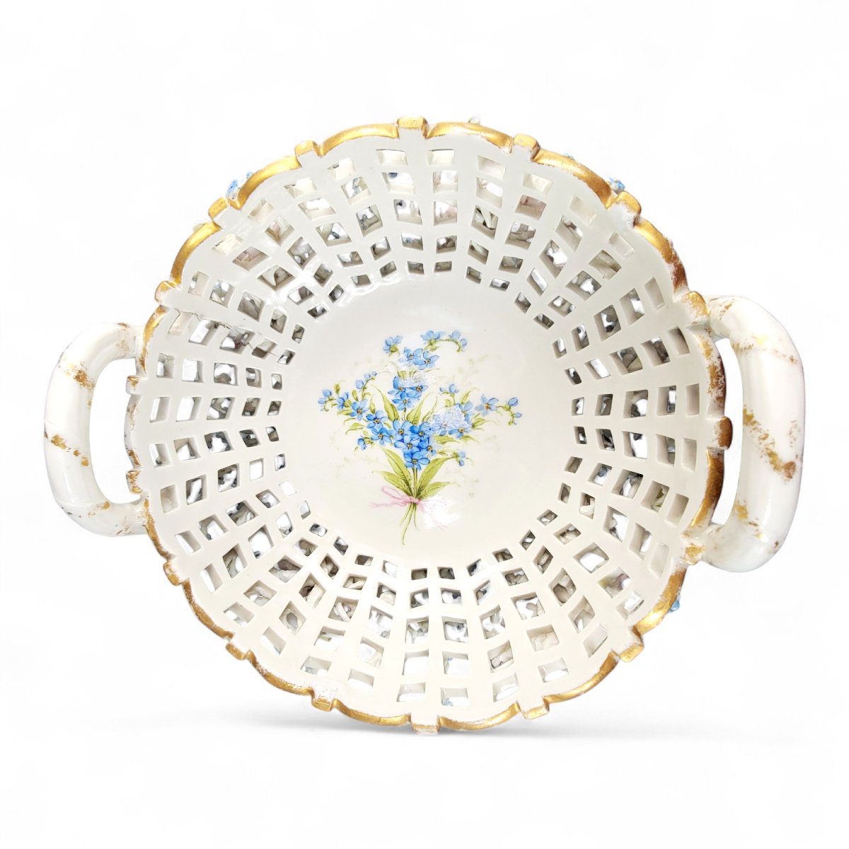 Grande coupe ajourée en porcelaine, Schierholz & Sohn, Plaue, vers 1885-photo-5