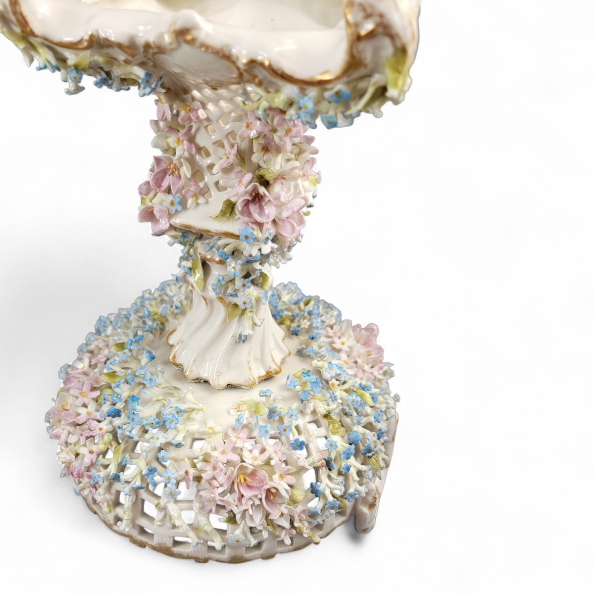 Grande coupe ajourée en porcelaine, Schierholz & Sohn, Plaue, vers 1885-photo-7