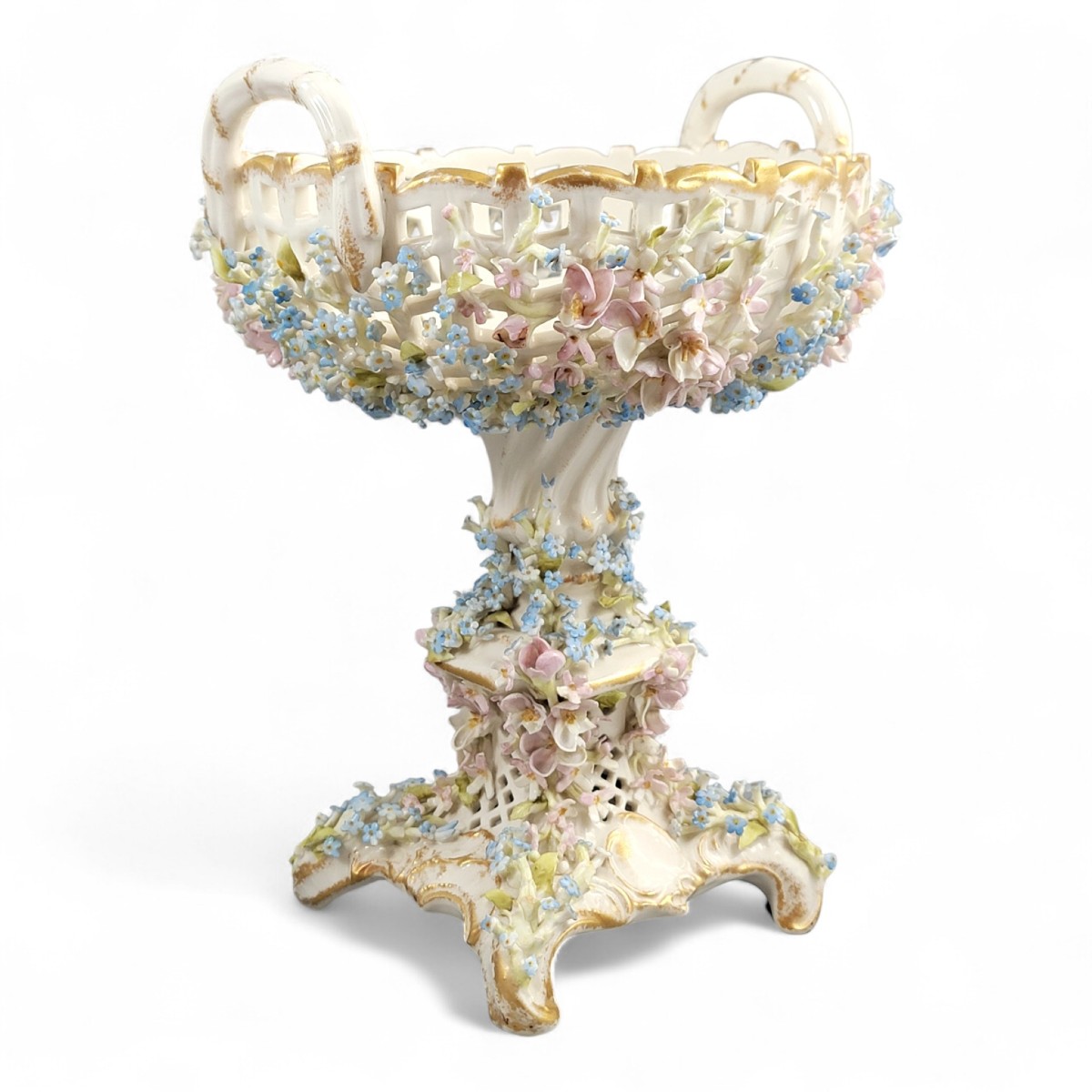 Grande coupe ajourée en porcelaine, Schierholz & Sohn, Plaue, vers 1885