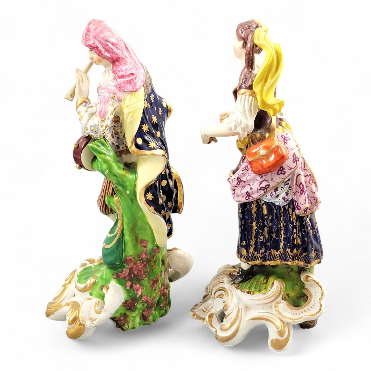 Figures en porcelaine de Derby « Idyllic Musicians », période Bloor, vers 1815-photo-2