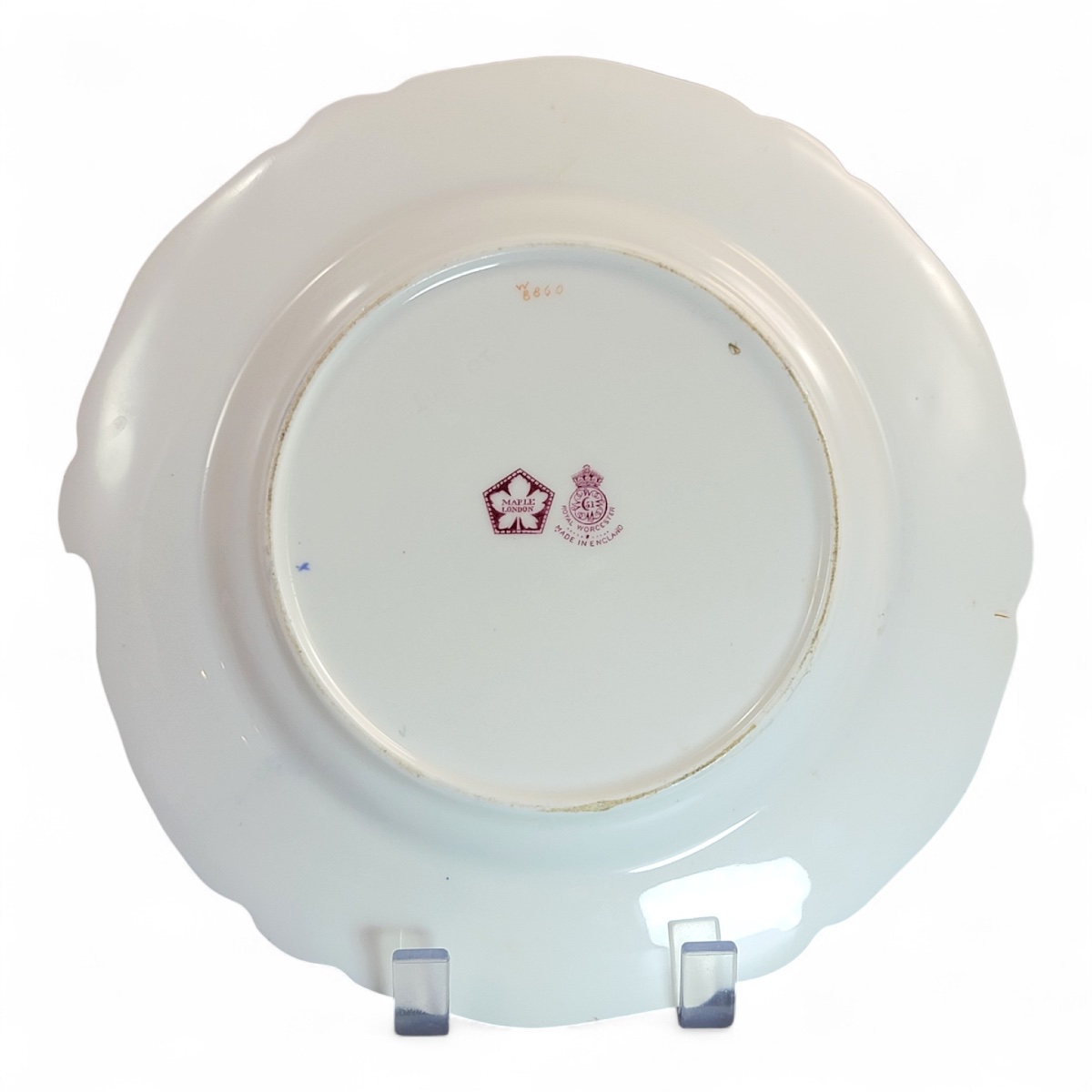 Royal Worcester Fruit Plate By R. Sebright For Maple & Co., 1921 (apples & Blackberries)-photo-2