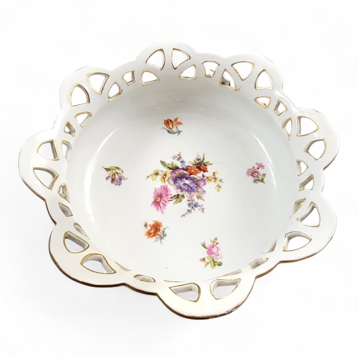 Grand centrepiece Schierholz Plaue avec putti et roses appliquées, vers 1907-photo-3