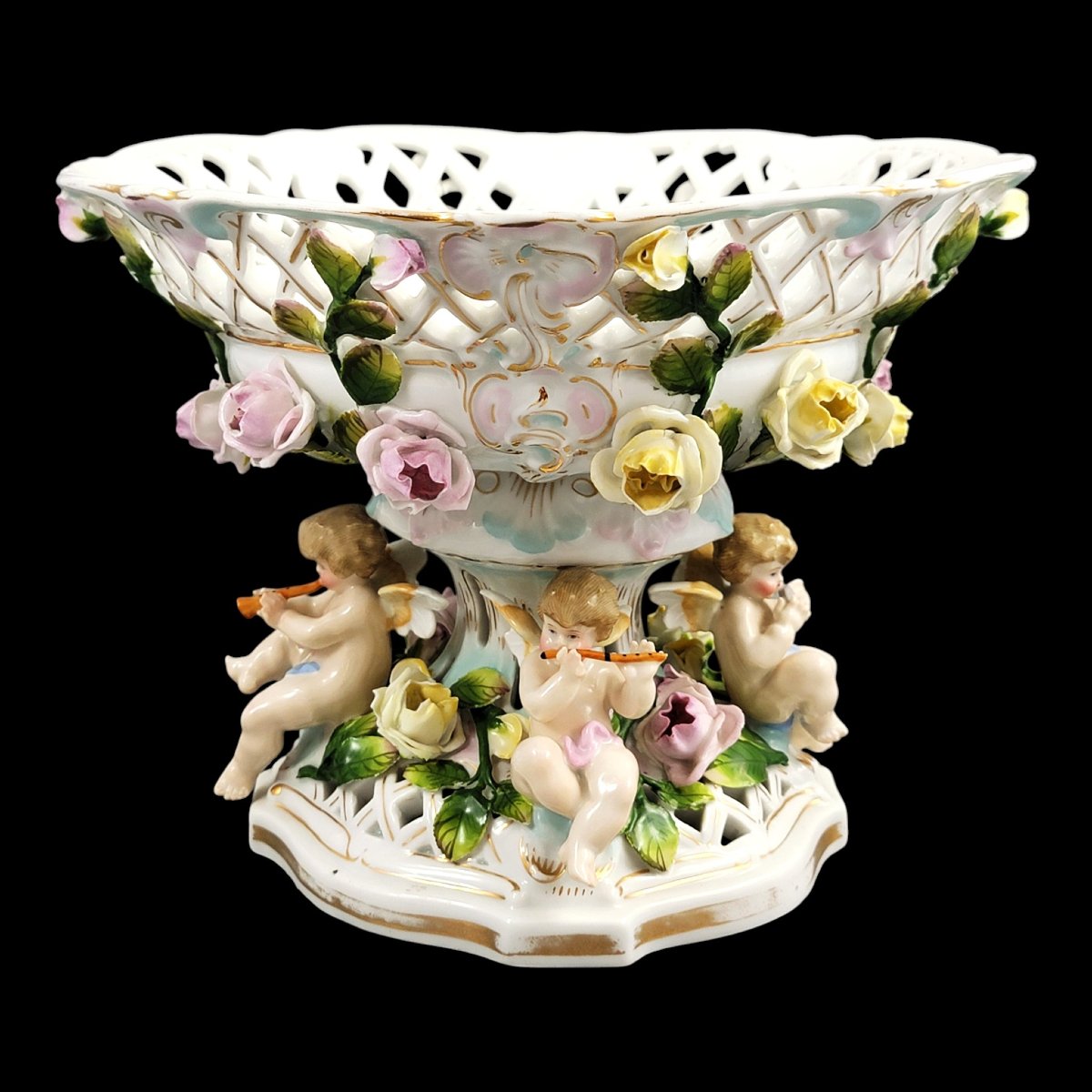 Plaue Schierholz Putti Musical Quartet Centrepiece, C.1900-photo-2