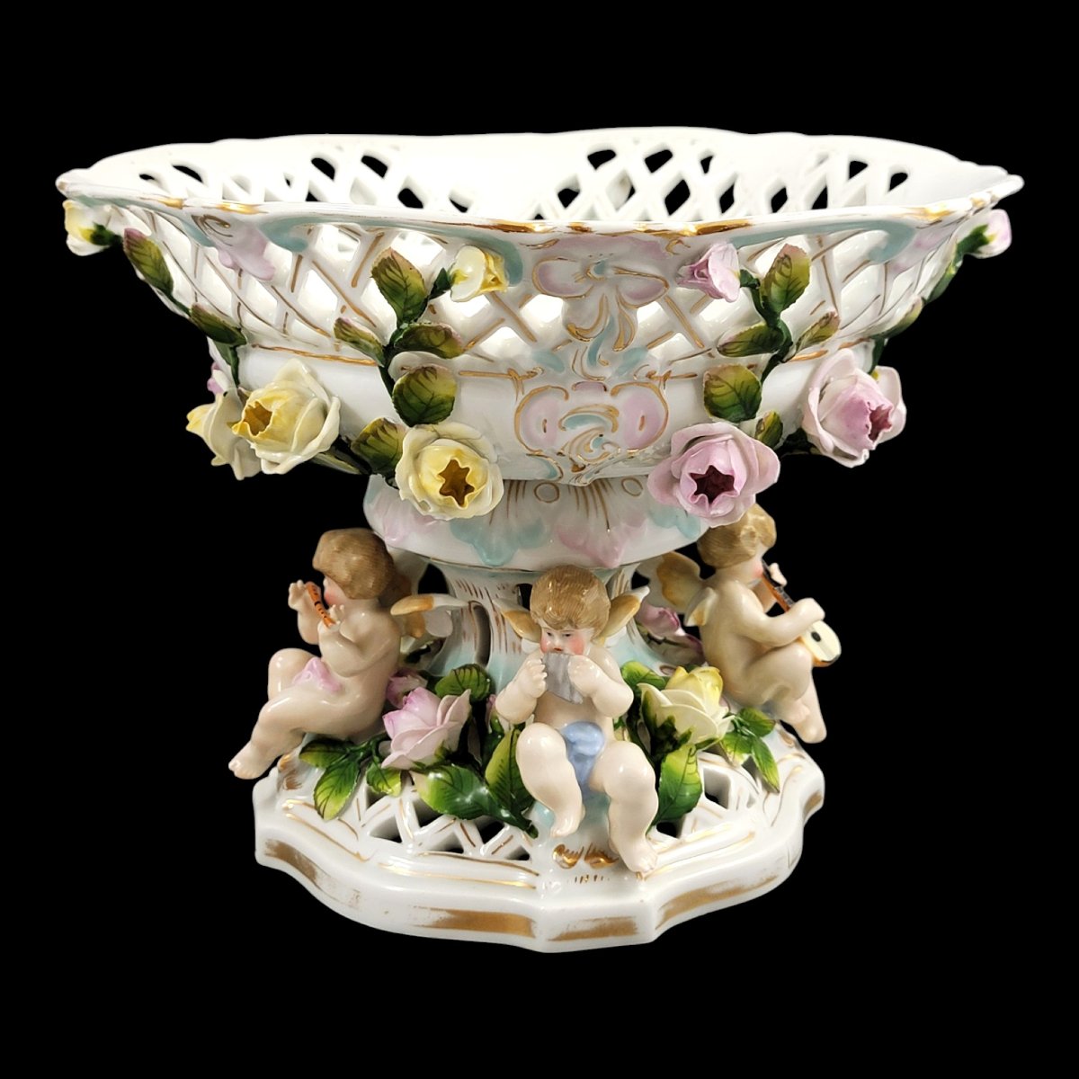 Plaue Schierholz Putti Musical Quartet Centrepiece, C.1900-photo-3