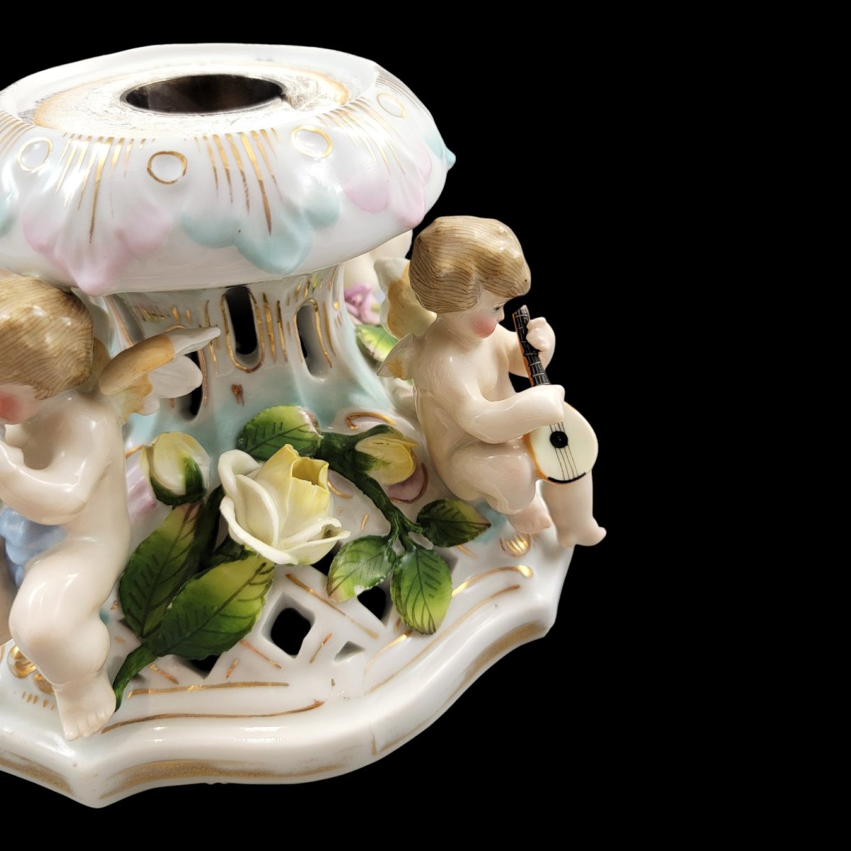 Plaue Schierholz Putti Musical Quartet Centrepiece, C.1900-photo-5