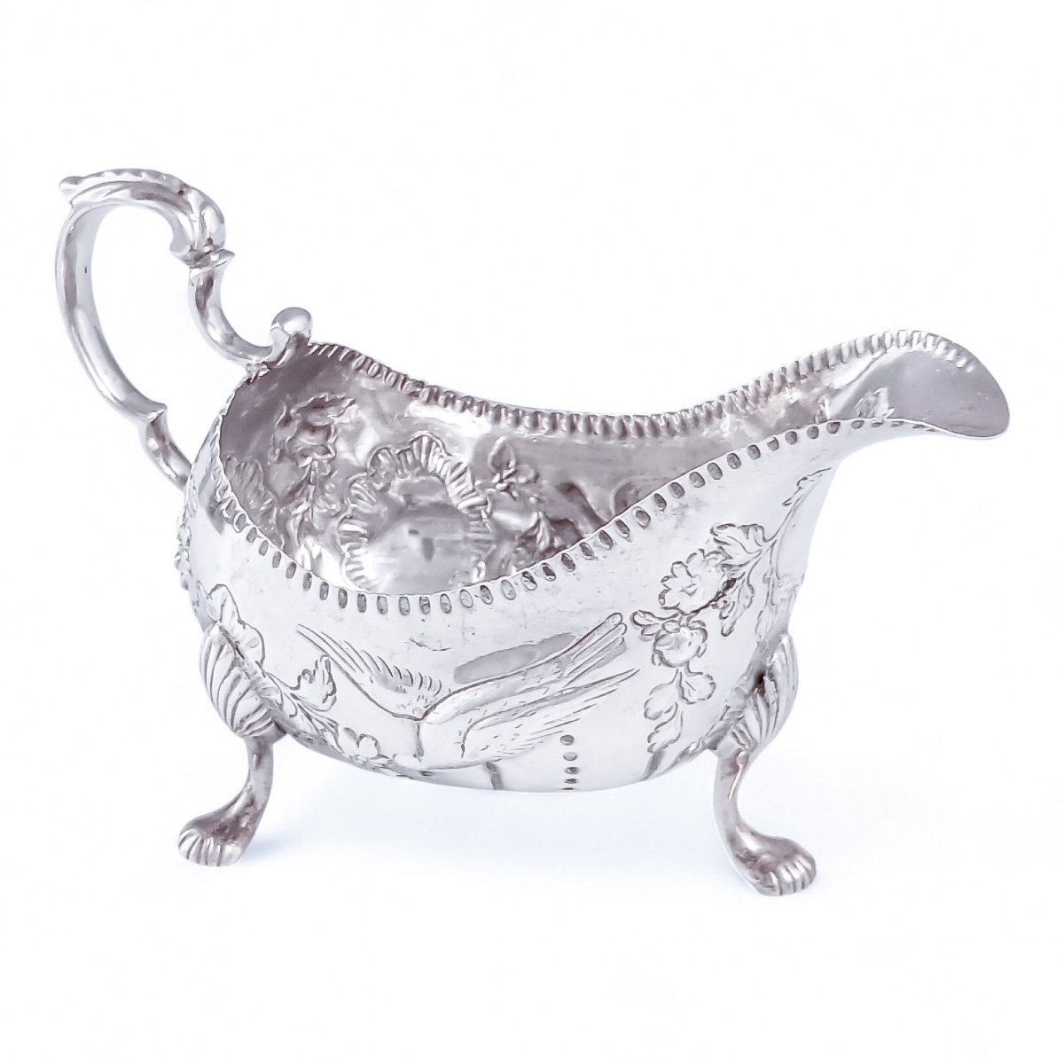 Saucière Irlandaise en Argent, Ambrose Boxwell, Dublin, XVIIIe Siècle