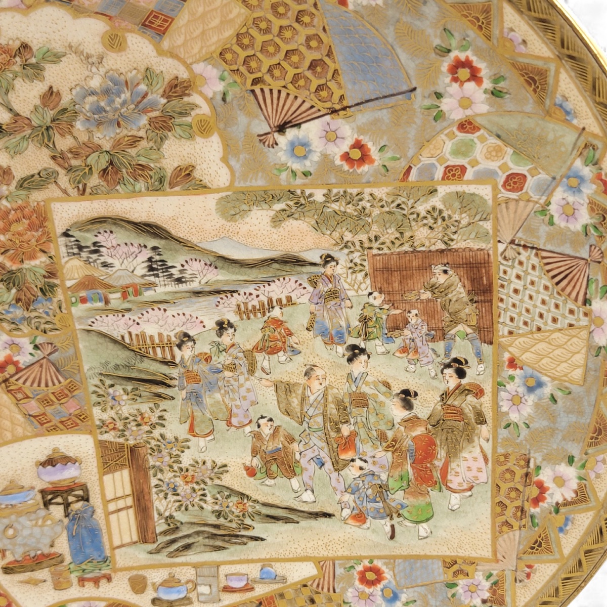 Paire d’assiettes Satsuma Meiji par Miyagawa (Makuzu) Kozan-photo-6