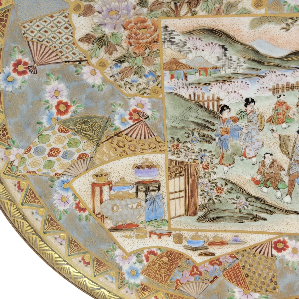 Paire d’assiettes Satsuma Meiji par Miyagawa (Makuzu) Kozan-photo-8