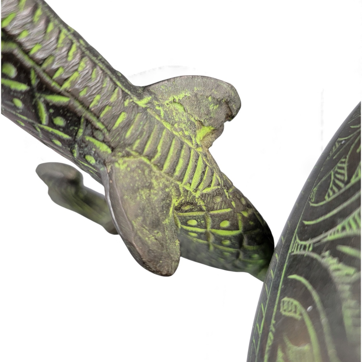 Grande aiguière indo-persane en bronze, anse makara, Inde c. 1850-photo-3