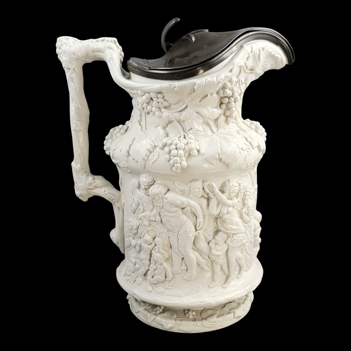 Large Charles Meigh Relief-moulded Pitcher “bacchanalian Dance”, 1844-photo-3