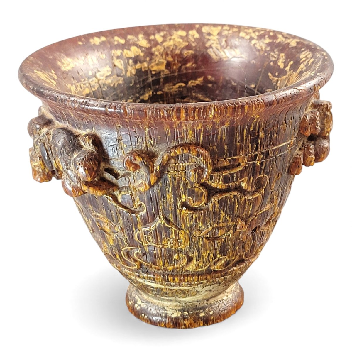 Chinese Carved Libation Cup With Archaistic Motifs, Late Qing/republic-photo-4