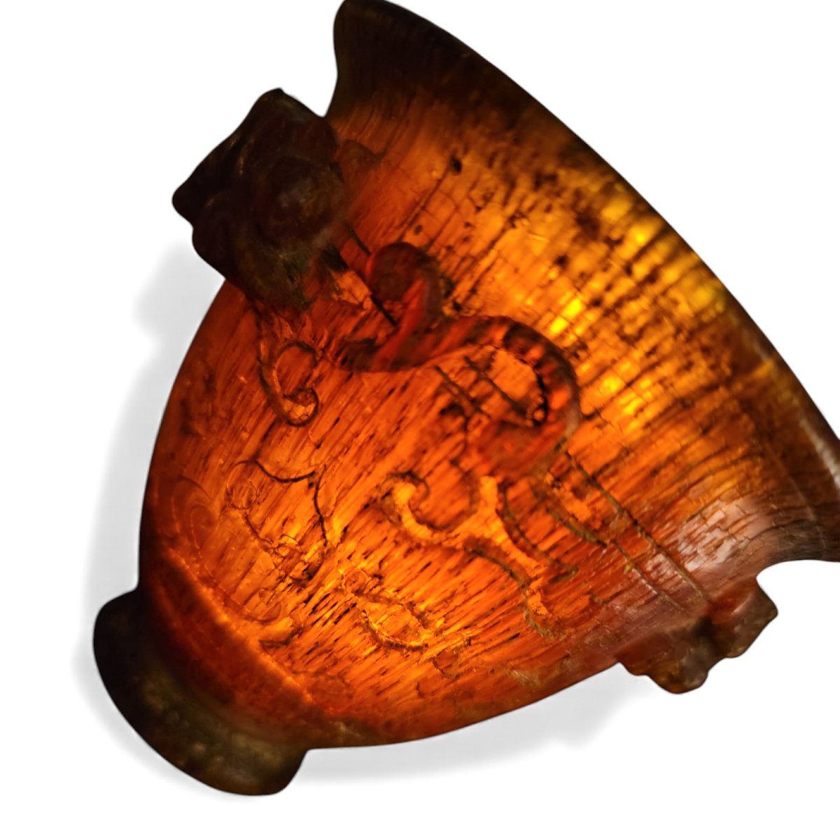 Chinese Carved Libation Cup With Archaistic Motifs, Late Qing/republic-photo-3