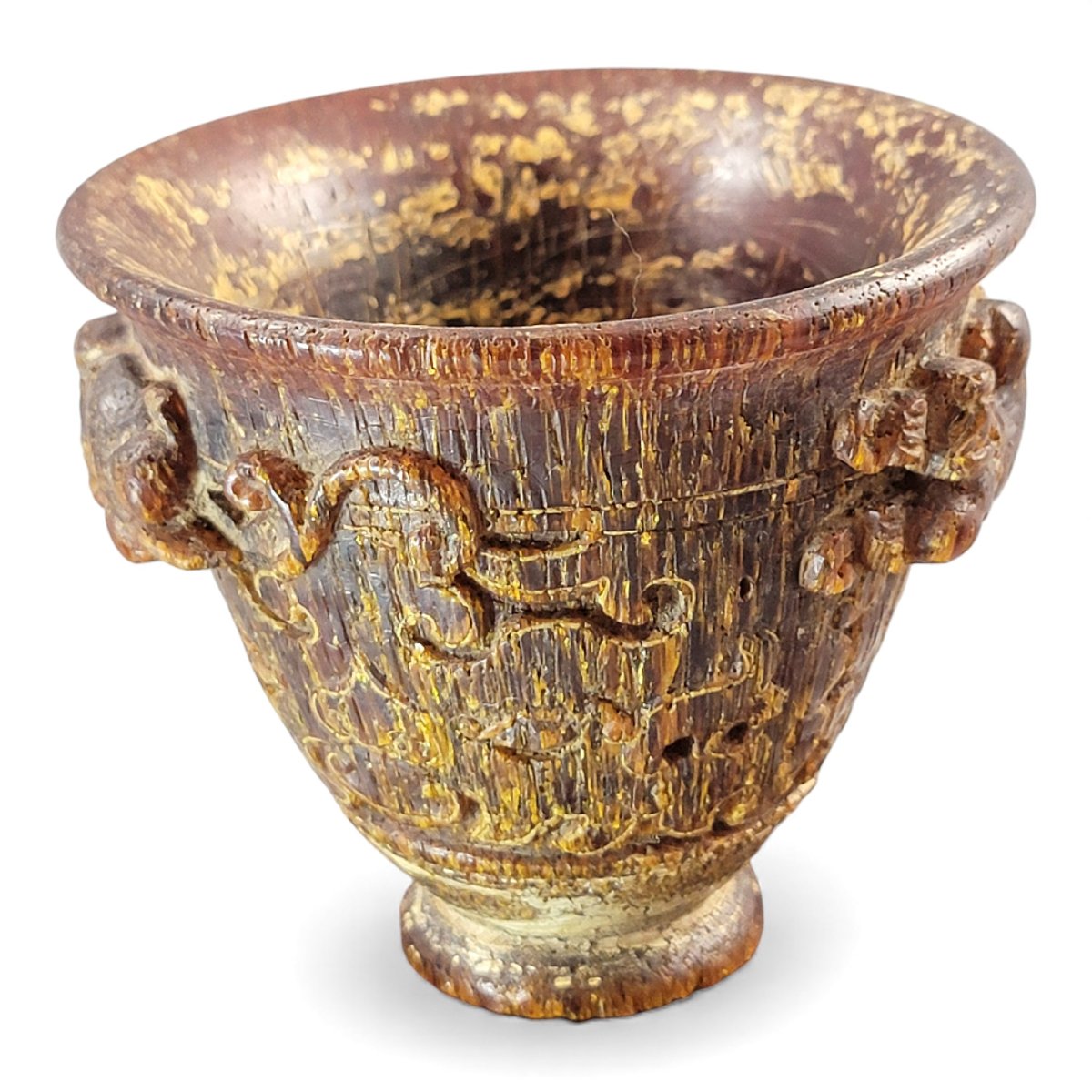 Chinese Carved Libation Cup With Archaistic Motifs, Late Qing/republic-photo-7