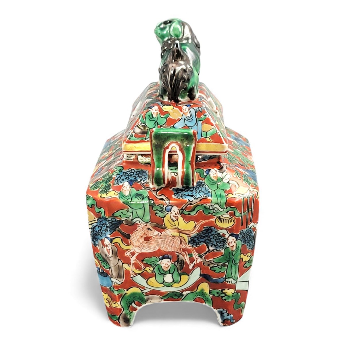 Japanese Kutani-type Incense Burner With Shishi Finial, C.1900–1930-photo-2