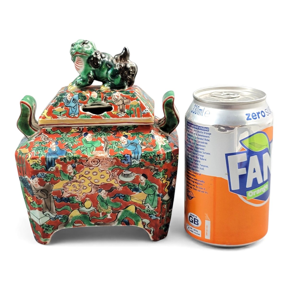 Japanese Kutani-type Incense Burner With Shishi Finial, C.1900–1930-photo-2