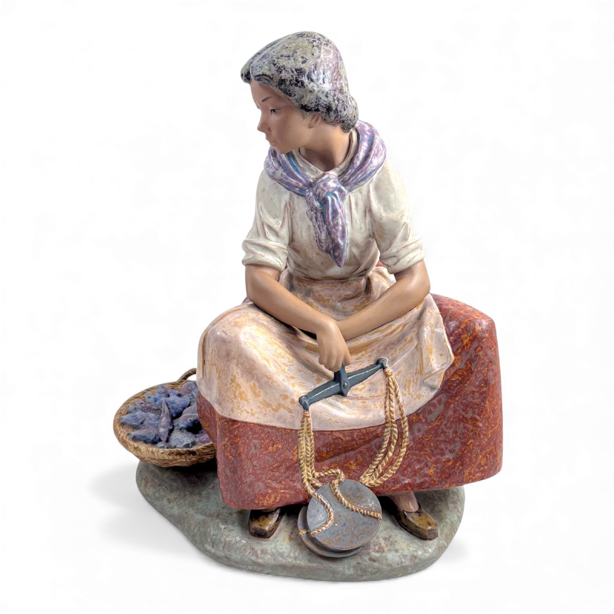 Lladro Grès Porcelain Figure ‘la Pescadora’, Sculpted By Vicente Martinez, 1978–1985-photo-2