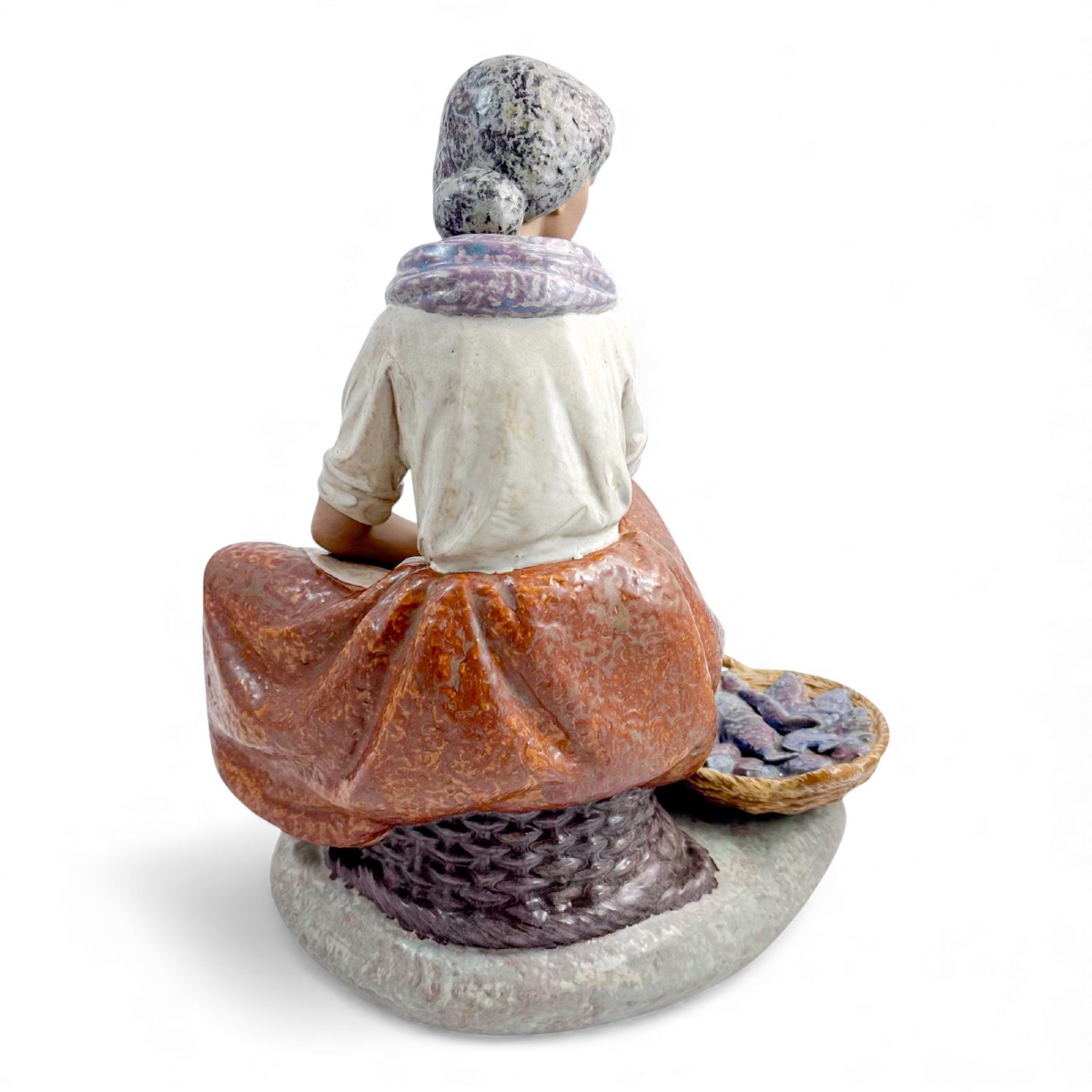 Lladro Grès Porcelain Figure ‘la Pescadora’, Sculpted By Vicente Martinez, 1978–1985-photo-4