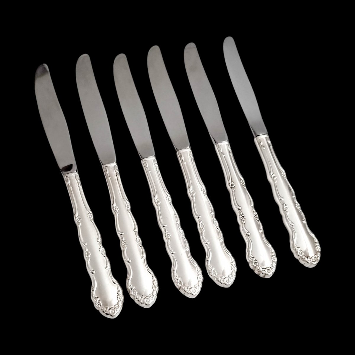 Vintage Oneida 62-piece “flirtation” Cutlery Set In Teak Box-photo-4