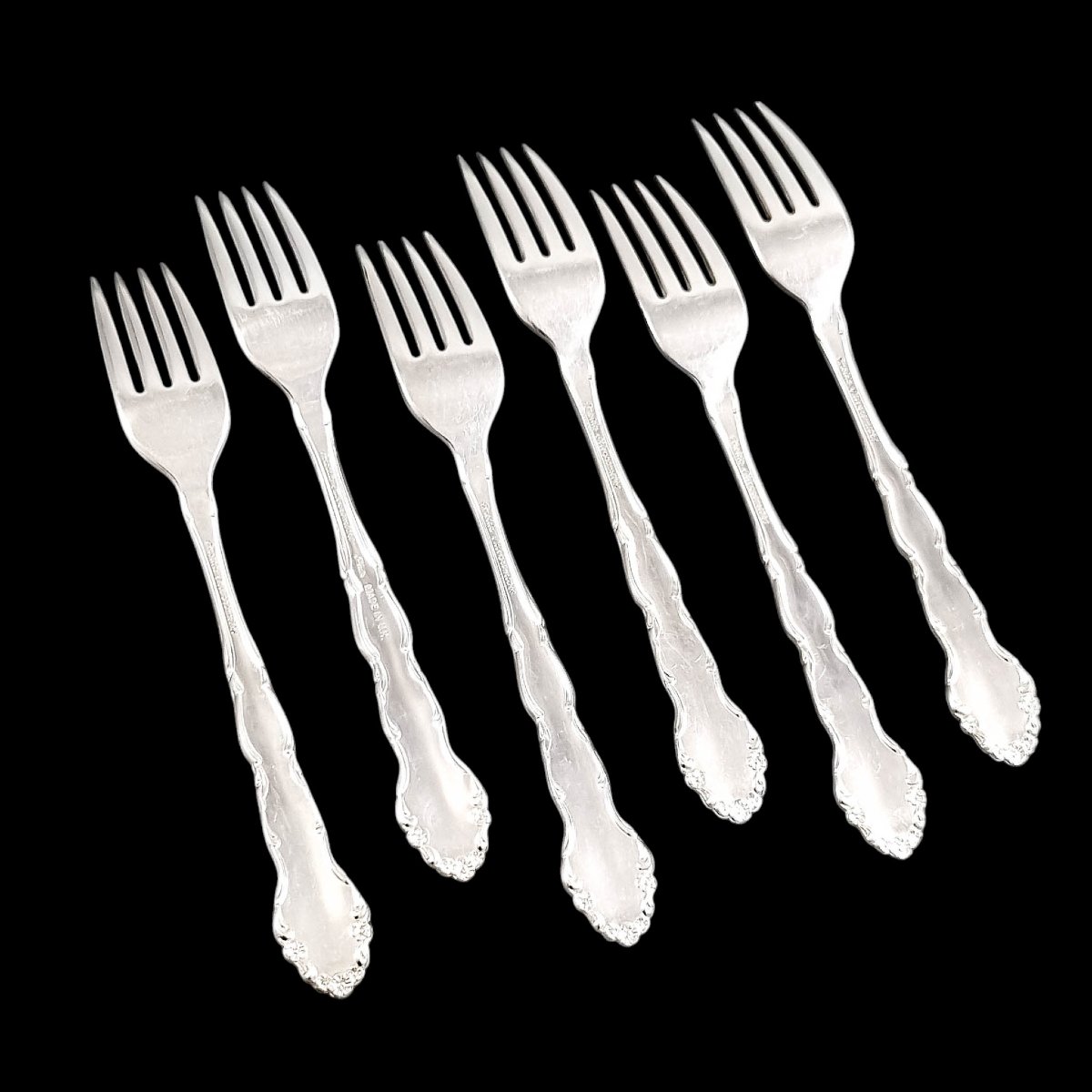 Vintage Oneida 62-piece “flirtation” Cutlery Set In Teak Box-photo-5