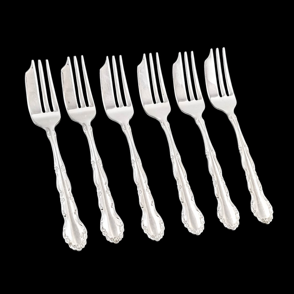 Vintage Oneida 62-piece “flirtation” Cutlery Set In Teak Box-photo-6