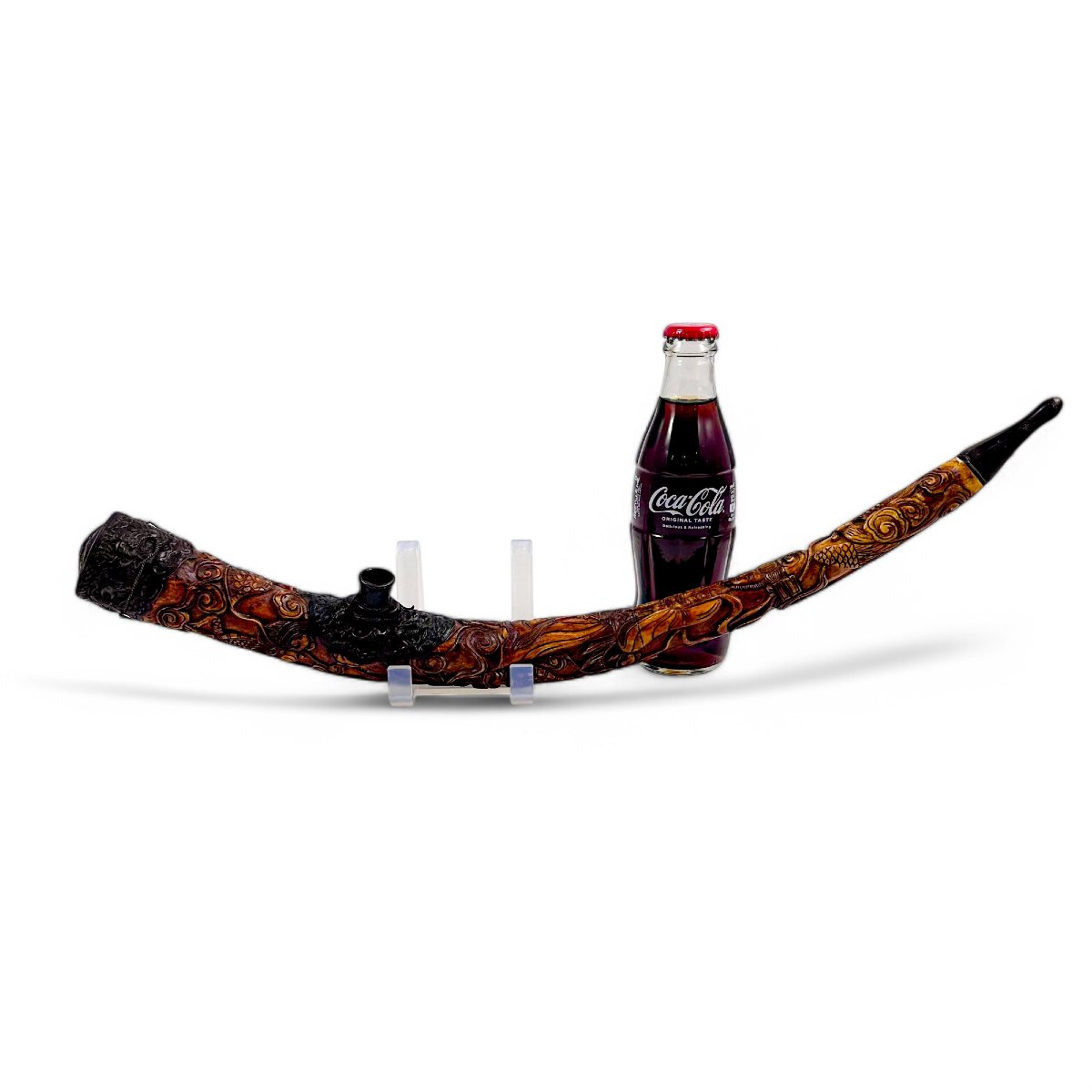 Pipe à opium chinoise en os sculpté, Chine, vers 1880-photo-3