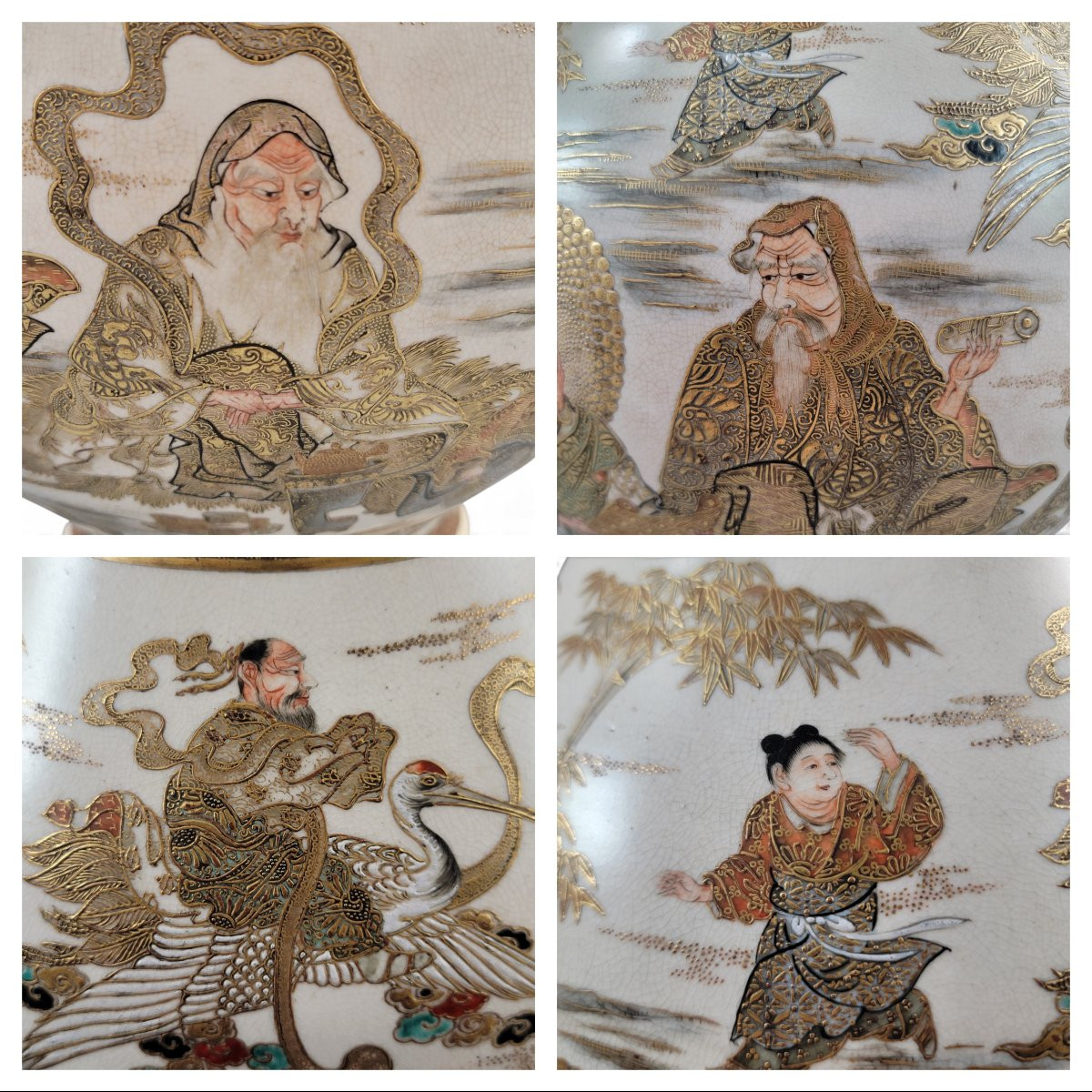 Museum-scale Kyoto Satsuma Vase By Seiko-en Chokei, Meiji Period-photo-1