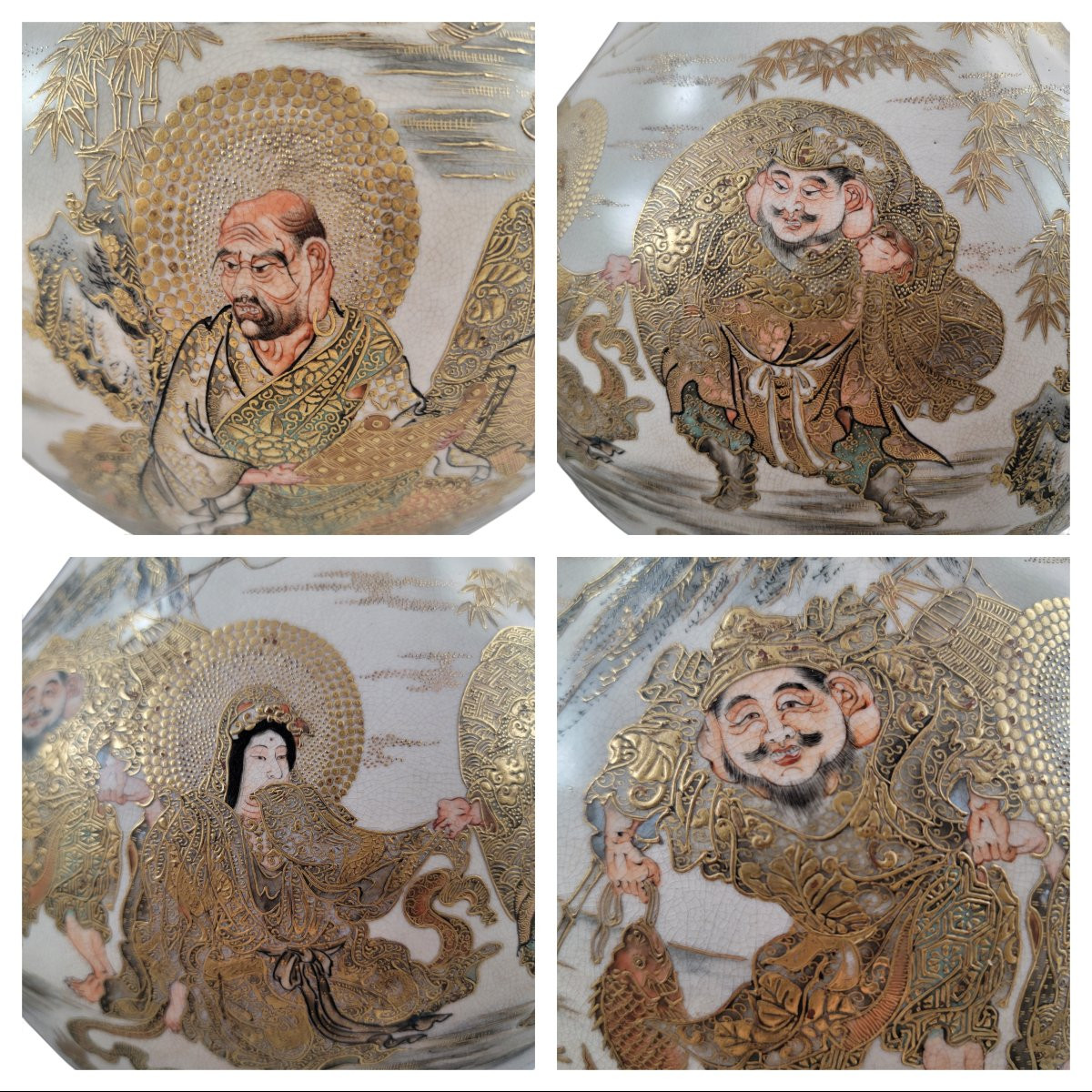 Museum-scale Kyoto Satsuma Vase By Seiko-en Chokei, Meiji Period-photo-2