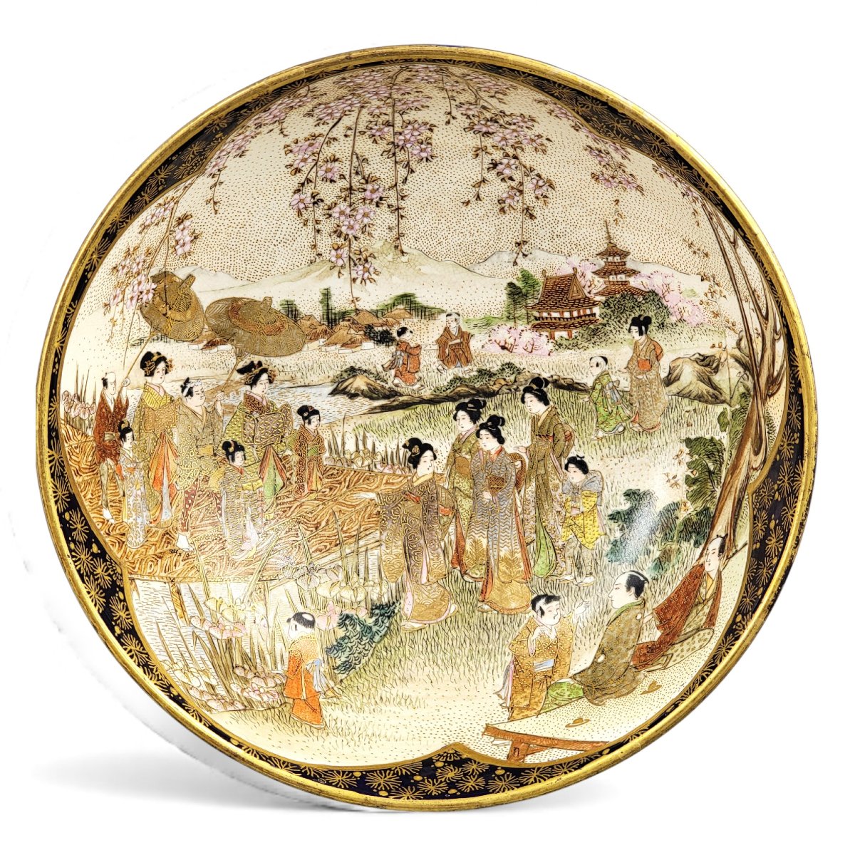 Japanese Satsuma Kyoto Dragon Bowl, Late Meiji-photo-2