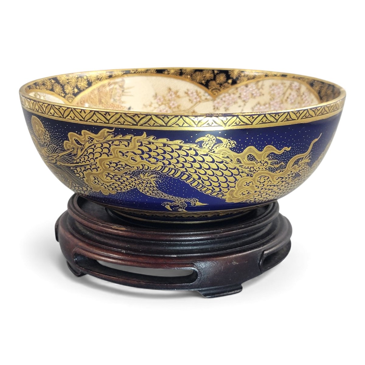 Japanese Satsuma Kyoto Dragon Bowl, Late Meiji-photo-2