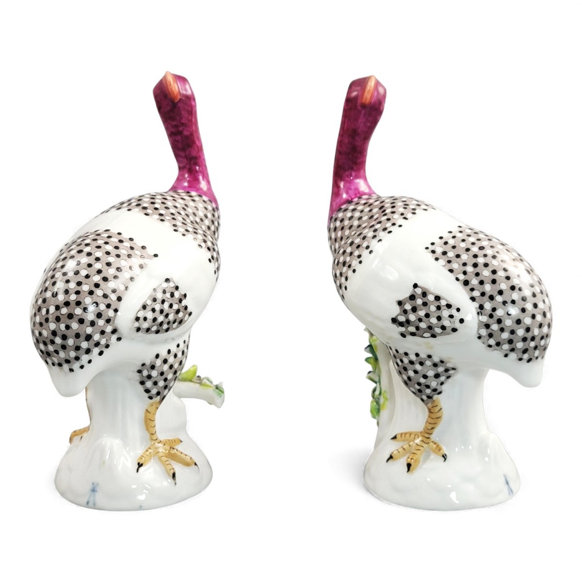 Samson Pair Of Guinea Fowl, Paris C.1845-photo-2