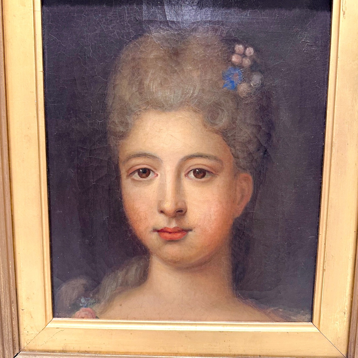Portrait d’une jeune femme dans le style de Jean-Marc Nattier, XIXe siècle-photo-4