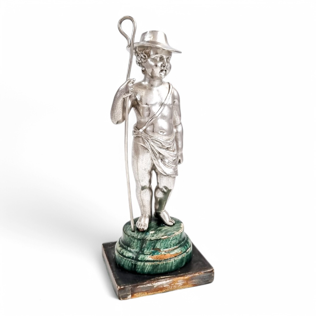 Barnard Sterling Silver Shepherd Boy Figure, C. 1860s