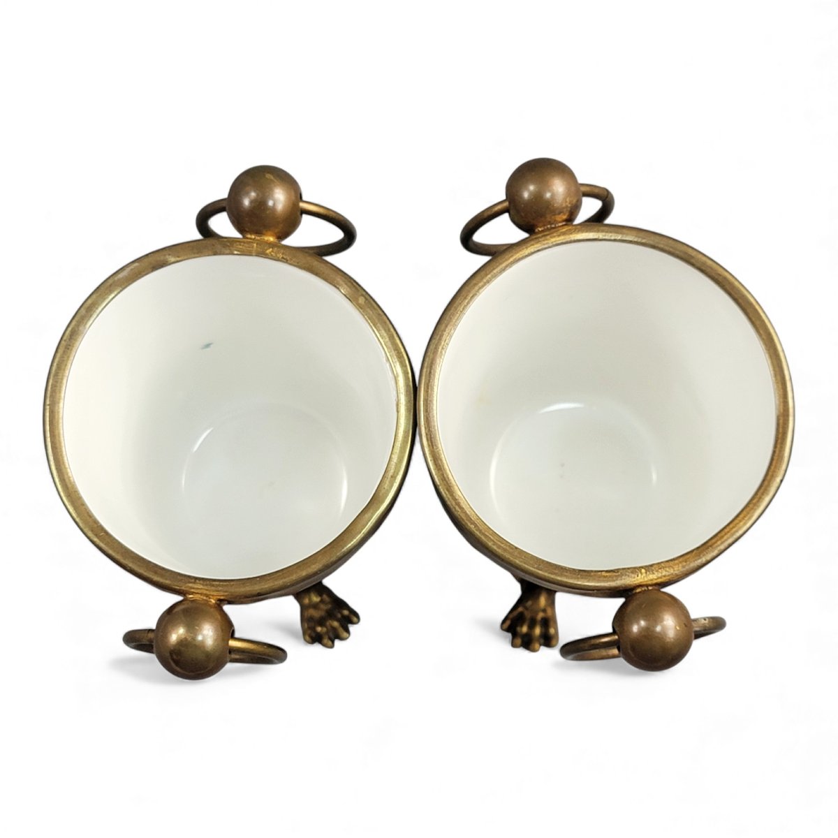 Paire de Cache-Pots Old Paris en Porcelaine Turquoise et Bronze Doré, c.1835–1850-photo-1