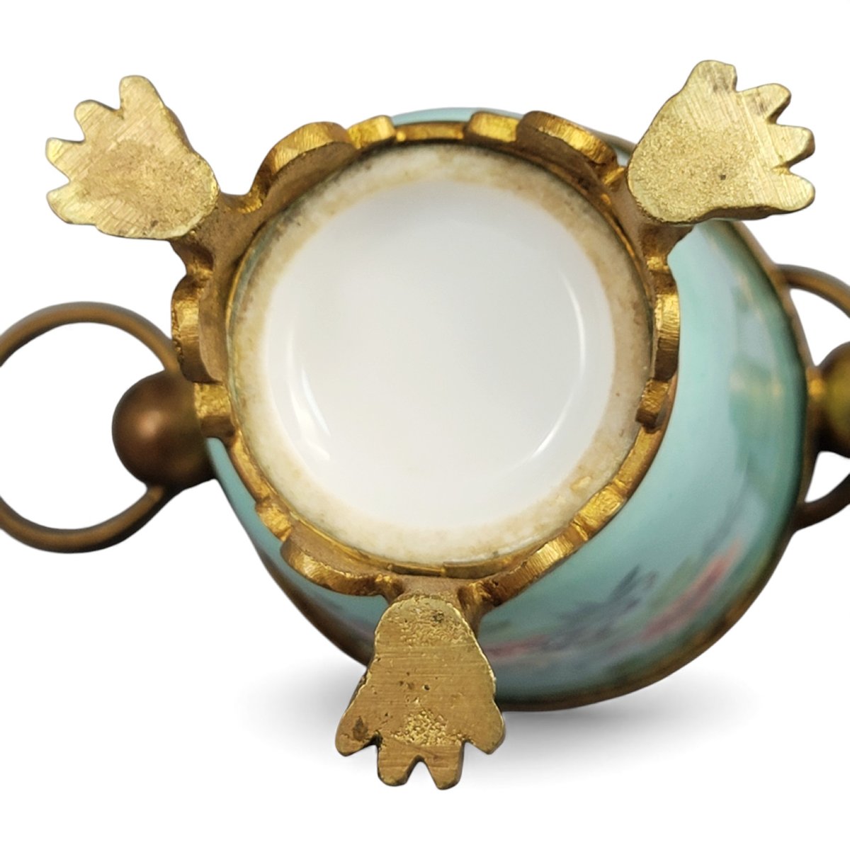 Paire de Cache-Pots Old Paris en Porcelaine Turquoise et Bronze Doré, c.1835–1850-photo-3