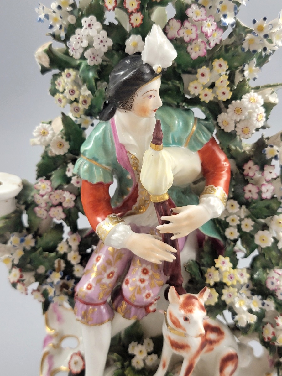 Derby Pair Of Candlestick Figures, Musicians With Bocage, C.1765     -photo-3